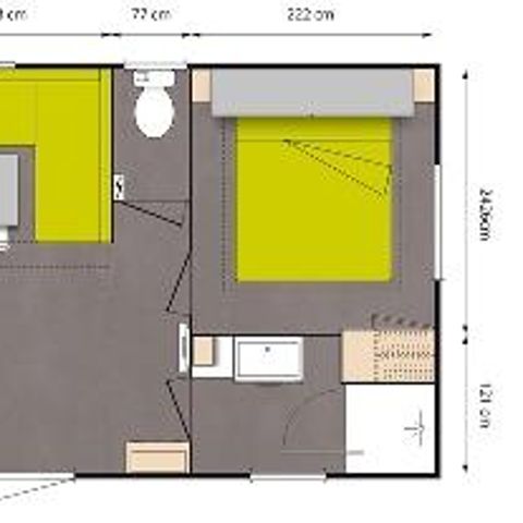 BUNGALOW 4 personnes - Mobil-home Confort 27m² 2 chambres dont terrasse semi-couverte 18m² + TV