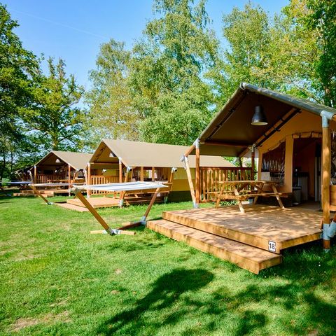 Tente en toile et en bois 4 personnes - CABANE SUR PILOTIS (4 personnes)
