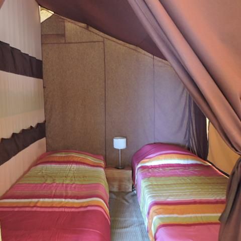 Tente en toile et en bois 4 personnes - Tente Lodge Aventure - 2 chambres