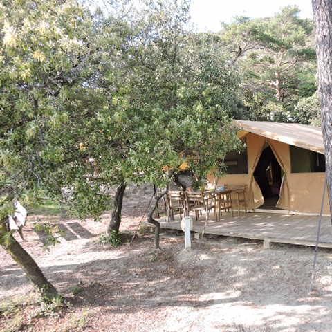 Tente en toile et en bois 4 personnes - Tente Lodge Aventure - 2 chambres