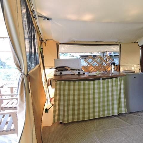 Tente en toile et en bois 4 personnes - Tente Lodge Aventure - 2 chambres