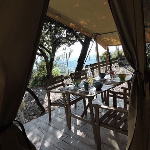 Tente en toile et en bois 4 personnes - Tente Lodge Aventure - 2 chambres