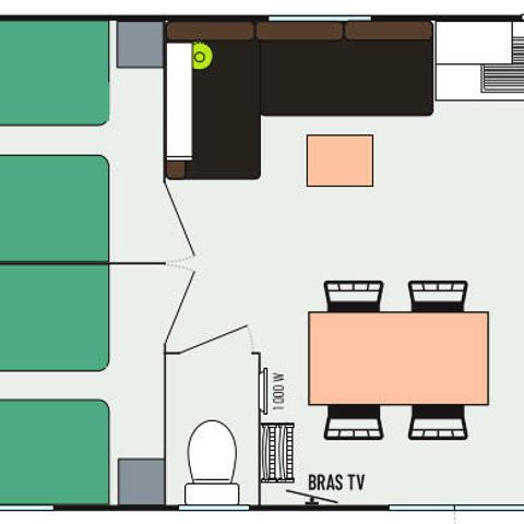Mobilhome 6 personnes - 4 Pièces 6 Personnes + TV