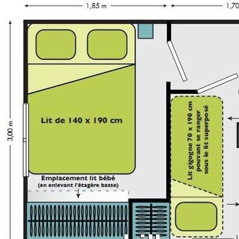 BUNGALOW 5 personnes - VACANCIAL ECO (sans sanitaires)