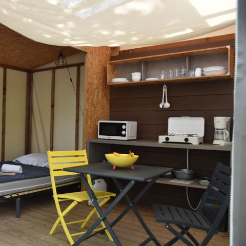 Tente en toile et en bois 4 personnes - Maori 2 pièces 4 personnes