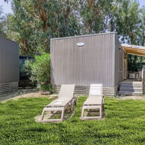 BUNGALOW 8 personnes - Mobil-home | Ultimate | 3 Ch. | 6/8 Pers. | Terrasse surélevée | 2 SDB | Clim.