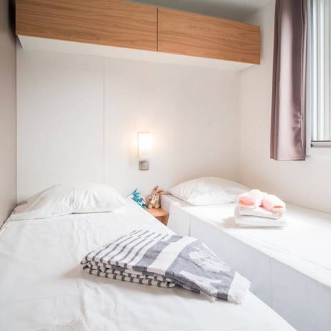 BUNGALOW 8 personnes - Mobil-home | Ultimate | 3 Ch. | 6/8 Pers. | Terrasse surélevée | 2 SDB | Clim.