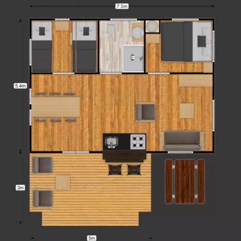 TENTE 5 personnes - Luxury Lodge 3 Pièces 4/5 Personnes