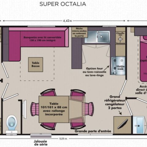 BUNGALOW 6 personnes - pour 6 personnes (3 chambres)