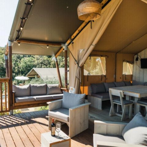 Tente en toile et en bois 4 personnes - Woodlodge 4 personnes (2 chambres)