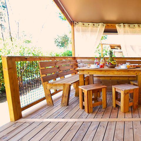 Tente en toile et en bois 5 personnes - Tente Lodge Cottu