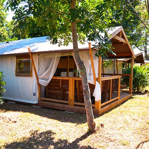 Tente en toile et en bois 5 personnes - Tente Lodge Cottu