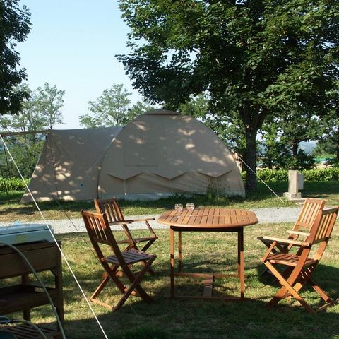 TENTE TOILE ET BOIS 4 personnes - Grande tente Luxe Karsten - sans sanitaires