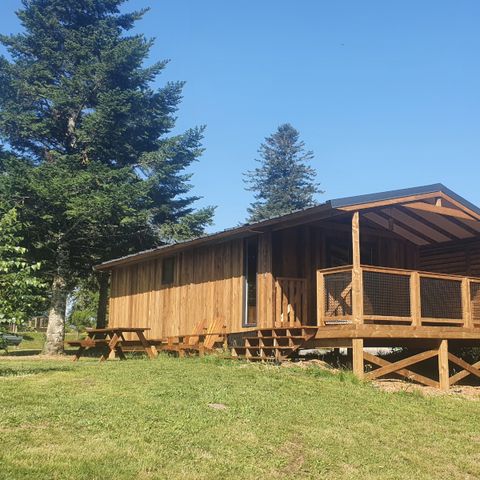 CHALET 5 personnes - Eco-Lodge VIP 35m² avec vue sur terrain de jeux, 2 Chambres, 1 Salle de bain (draps fournis)