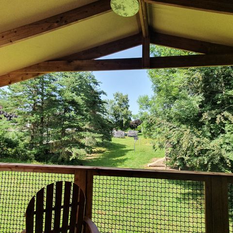 CHALET 5 personnes - Eco-Lodge VIP 35m² avec vue sur terrain de jeux, 2 Chambres, 1 Salle de bain (draps fournis)