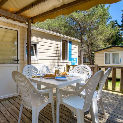 BUNGALOW 6 personnes - Comfort XL | 3 Ch. | 6 Pers. | Terrasse surélevée | Clim. | TV