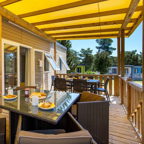 BUNGALOW 4 personnes - Mobil-home | Premium | 2 Ch. | 4 Pers. | Terrasse surélevée | Clim.