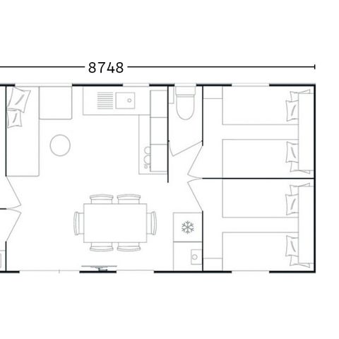 BUNGALOW 6 personnes - Mobil CANNELLE climatisé 3 chambres (33m²)