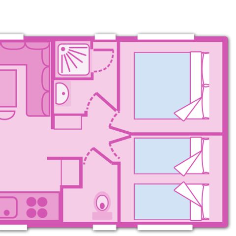 BUNGALOW 6 personnes - Mobil-home Classique TI - 30m² - 2 chambres