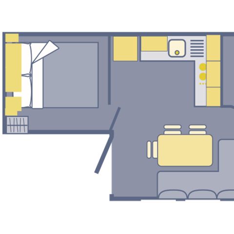 BUNGALOW 6 personnes - Loggia - 32m² - 3 chambres - climatisé