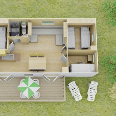 Mobilhome 6 personnes - Comfort | 3 Ch. | 6 Pers. | Terrasse Surélevée | Clim.