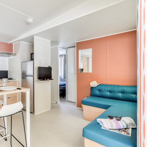 Mobilhome 6 personnes - Premium | 3 Ch. | 6 Pers. | Terrasse surélevée | 2 SDB | Clim.