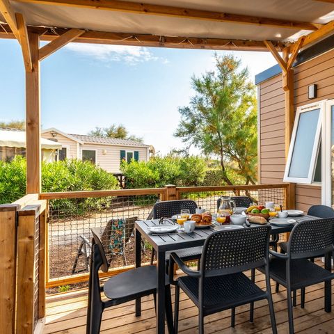 Mobilhome 6 personnes - Mobil-home | Premium | 3 Ch. | 6 Pers. | Terrasse Lounge | Clim. | TV