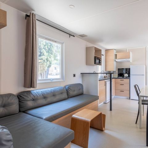Mobilhome 6 personnes - Mobil-home | Premium | 3 Ch. | 6 Pers. | Terrasse surélevée | 2 SDB | Clim. | TV