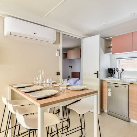 Mobilhome 6 personnes - Mobil-home | Premium | 3 Ch. | 6 Pers. | Terrasse surélevée | Clim. | TV