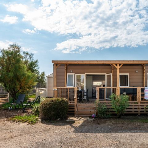 Mobilhome 8 personnes - Premium | 3 Ch. | 6/8 Pers. | Terrasse Lounge | 1 SDB | Clim.