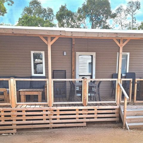 Mobilhome 8 personnes - Mobil-home | Premium | 4 Ch. | 8 Pers. | Terrasse Lounge | Outdoor kitchen | 2 SDB | Clim.