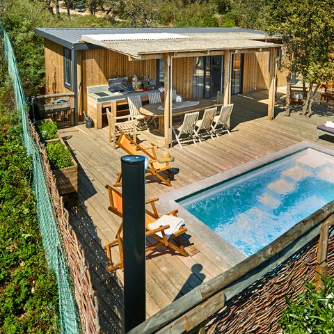 BUNGALOW 8 personnes - Lodge Riviera 2 à 8 pers. clim. Plancha