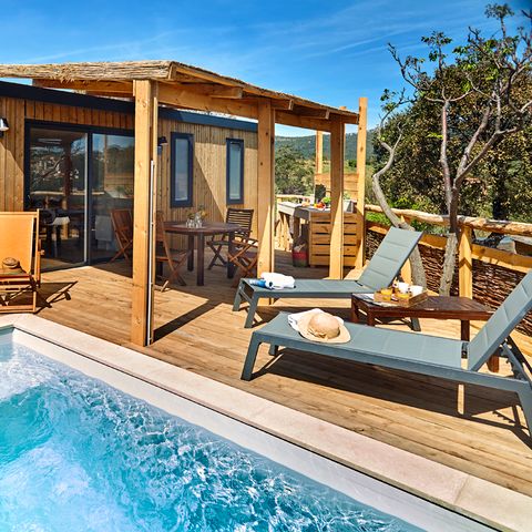 Mobilhome 6 personnes - Lodge Luxe Riviera vue mer panoramique