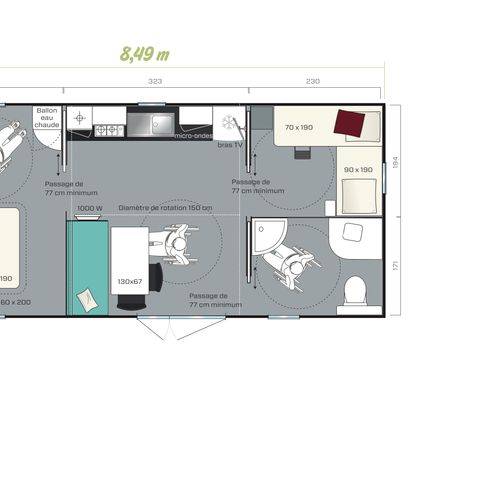 Mobilhome 4 personnes - Silva - PMR