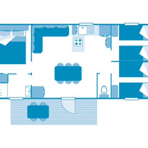 BUNGALOW 7 personnes - Cottage 6/7p 3ch clim ***