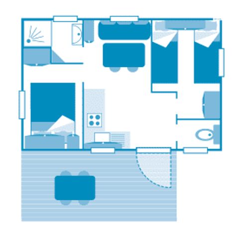 Mobilhome 4 personnes - Cottage 4p 2ch **