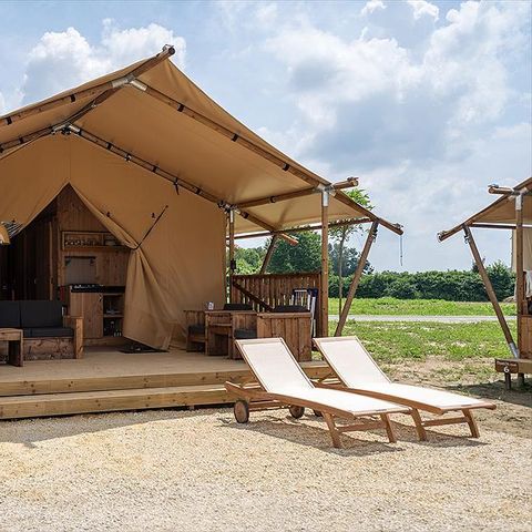 Tente en toile et en bois 7 personnes - SunLodge Taiga&Kambi