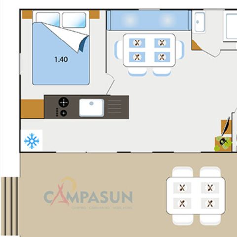 BUNGALOW 6 personnes - Cottage Confort 3 Chambre + climatisation + Lave vaisselle