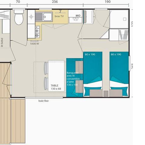 BUNGALOW 4 personnes - Mobil-home 4 places Cosy