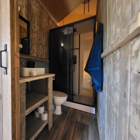 TENTE TOILE ET BOIS 4 personnes - Tente safari 4p avec sanitaires