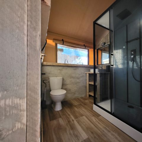 TENTE TOILE ET BOIS 6 personnes - Tente safari 6p avec sanitaires