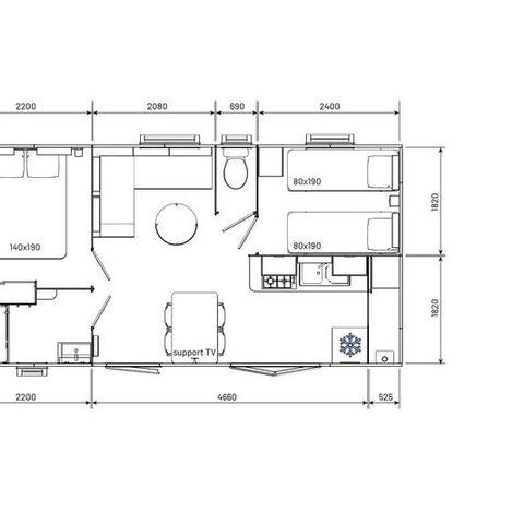 BUNGALOW 4 personnes - Classique 2 Chambres 4 Personnes