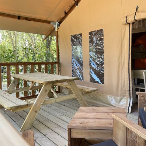 Tente en toile et en bois 5 personnes - Lodge Safari
