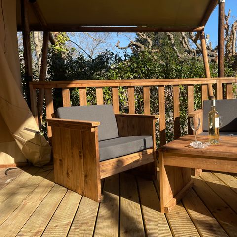 Tente en toile et en bois 5 personnes - Lodge Safari
