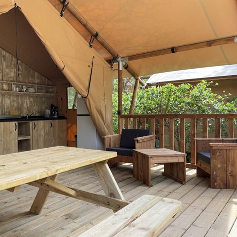 Tente en toile et en bois 6 personnes - Lodge Safari