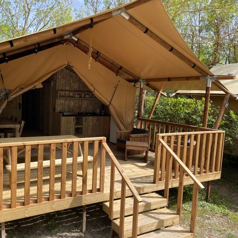 Tente en toile et en bois 6 personnes - Lodge Safari