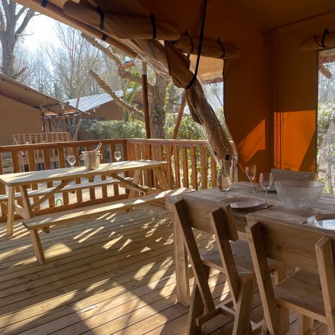 Tente en toile et en bois 6 personnes - Lodge Safari