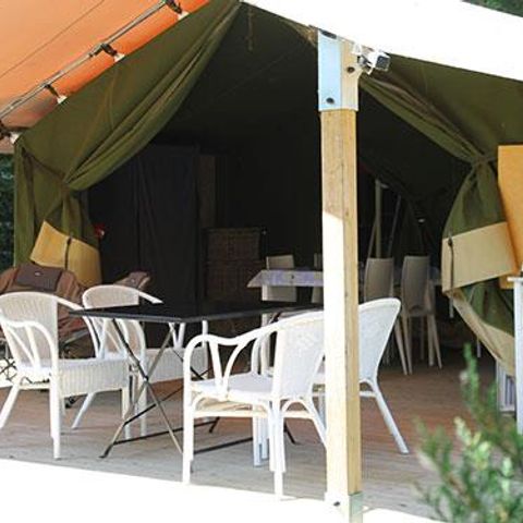 TENTE TOILE ET BOIS 5 personnes - Freeflower Standard 37m² (2 chambres) - terrasse incluse 10m²