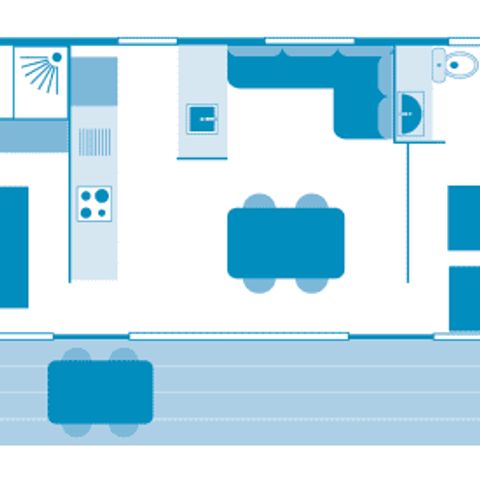 Mobilhome 4 personnes - Cottage Lévézou 4p 2ch 2sdb Premium clim