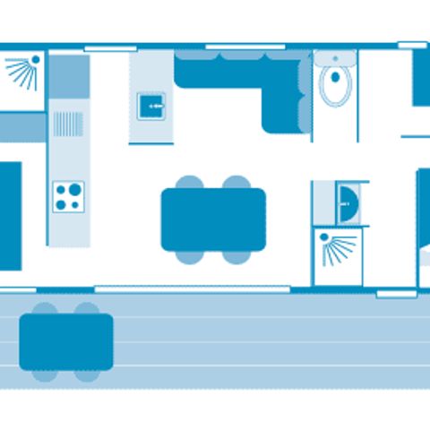 BUNGALOW 6 personnes - Cottage Lévézou 6p 3ch 2sdb Premium clim